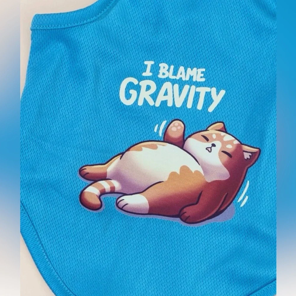 New cat pet I blame gravity shirt SZ L